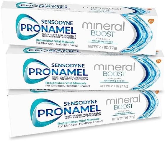 Sensodyne Pronamel Mineral Boost Enamel Toothpaste for Sensitive Teeth with Gentle Whitening Action - 2.7 Ounces (Pack of 3)
