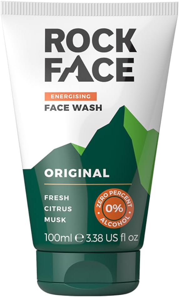 Rock Face Energising Face Wash for Men 100ml | Everyday Face Wash | Fresh Citrus | For Smooth Skin | Alcohol Free
