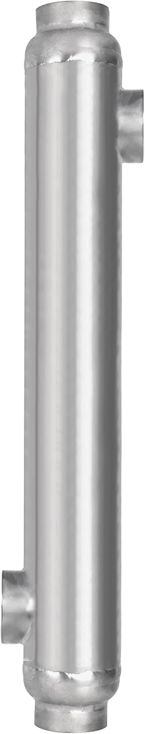 AB Salt Pool Heat Exchanger Titanium 1200kBtu Opposite Ports 2 1/2" & 2" FPT for Pool Heating, Marine Engine Cooling, Chemical Processing
