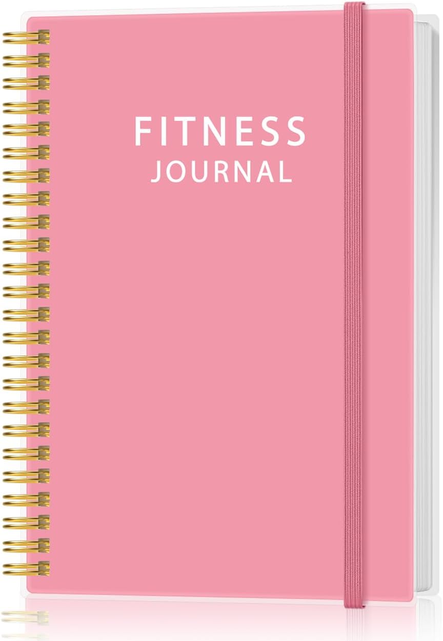 Fitness Journal for Women & Men - A5 Workout Journal/Planner Daily Exercise Log Book to Weight Loss, Gym, Muscle Gain, Bodybuilding Progress - Daily Personal Health & Wellness Tracker, Spiral-Bound, 5.8" x 8.3", Pink