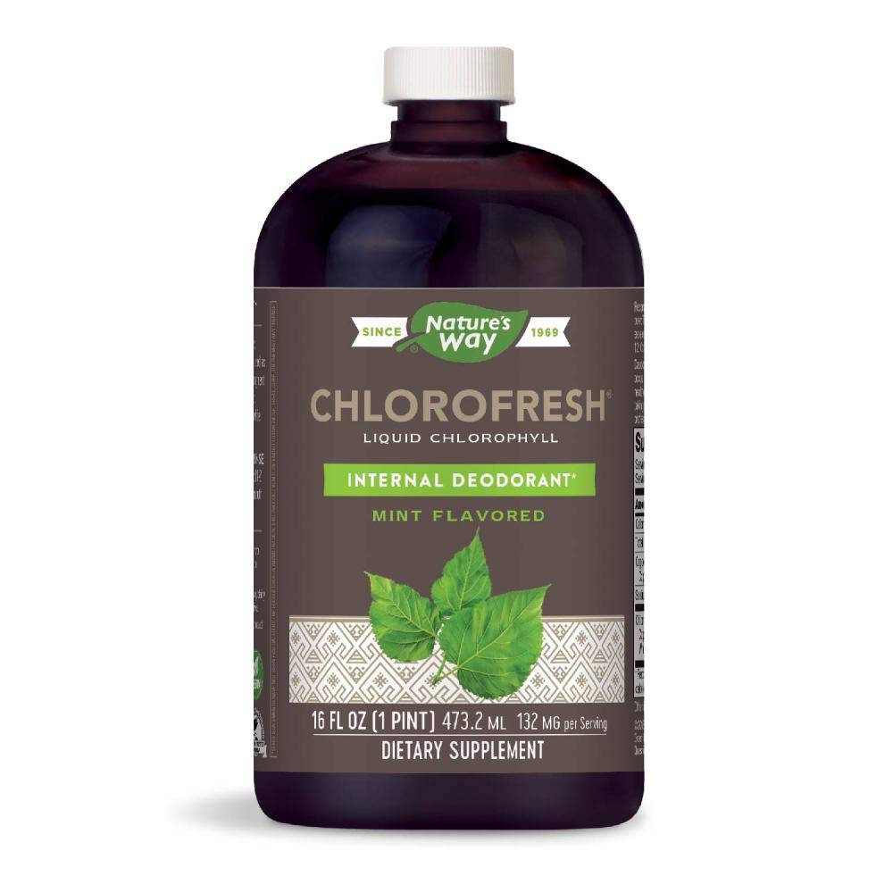 Nature's Way Chlorofresh Liquid Chlorophyll Internal Deodorant, Natural Mint Flavor 16 oz (2 pack)