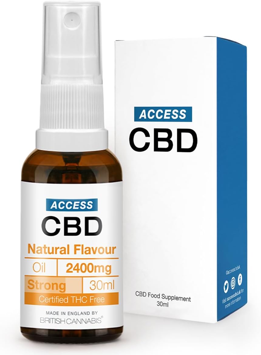 ACCESS CBD Oil 2400 mg | Vegan | Joint Pain Relief | Health Sleep Anxiety| Free from THC Oil | Mct Oil | Cbd Drops | Extra Strong Strength Cbd Spray | Natural Flavour | 30ml