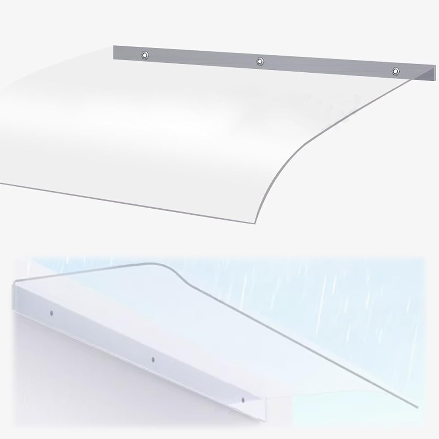 KDDFN Polycarbonate Door Canopy Awning,Porch Canopy,Window Rain Shelter Cover,Roofing Canopies,Awning Window,Transparent/UV Resistant,for Outdoor Patio,Multiple Size (40x80cm/16 x32)