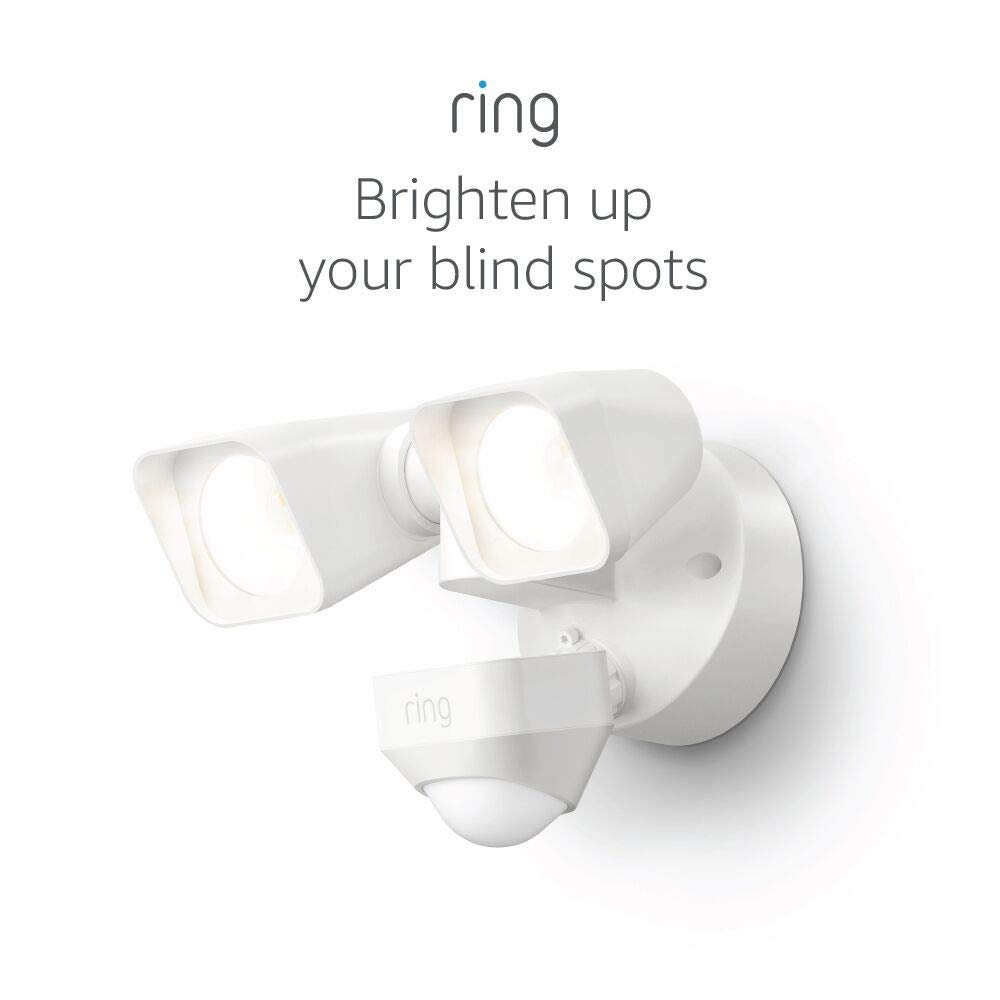 Ring Smart Lighting – Floodlight, Wired, Outdoor Motion-Sensor Security Light, White (Bridge required)