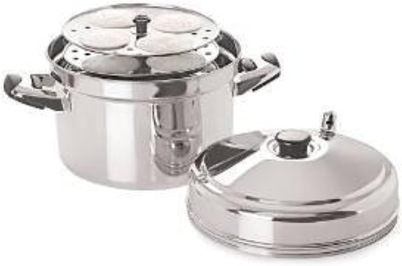 TABAKH IC-205 5-Rack Stainless Steel Idli Cooker with Strong Handles,Silver,Medium