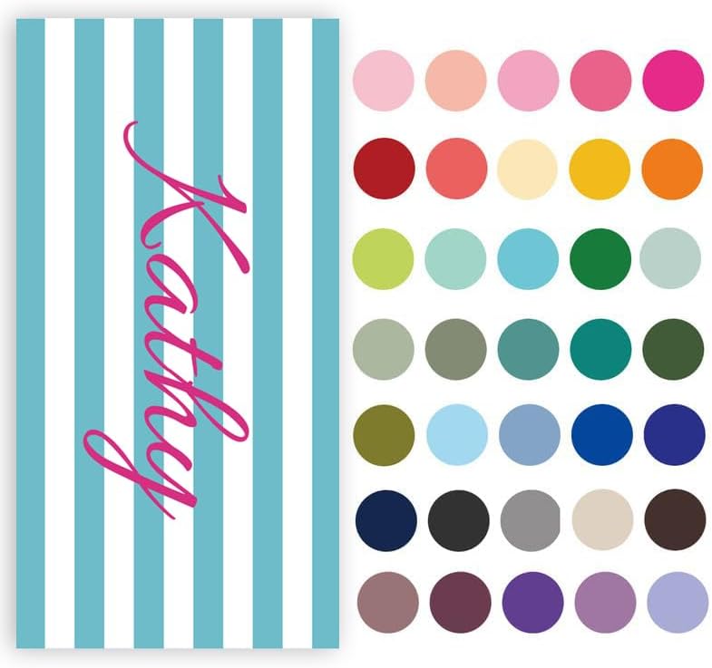 Trafagala Personalized Beach Towels for Kids Adults Custom Cotton/Poly Blend Pool Towel with Name Oversized-Customized Sand Free Quick Dry Striped Beach Towel for Boys Girls Women Men(32" W x 64" L)