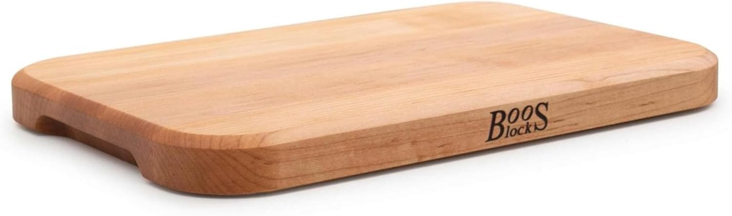 Boos Block Chop-N-Serve - All Purpose Chopping Block - Large Wooden Serving Board - North American Hard Maple Wood Chopping Board - Safe for Food Preparation - 12 x 8 x 1 Inches