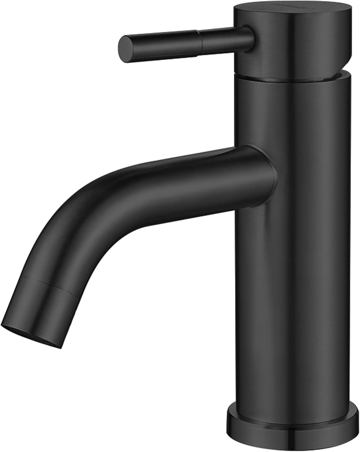 Modern Single Handle Bathroom Faucet Single Hole Matte Black Bathroom Sink Faucet Stainless Steel Commercial Basin Faucet(Matte Black No Drain)