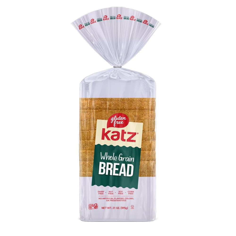 Katz Gluten Free Whole Grain Bread | Dairy, Nut, Soy and Gluten Free | Kosher (1 Pack of 1 Sliced Loaf, 21 Ounce)