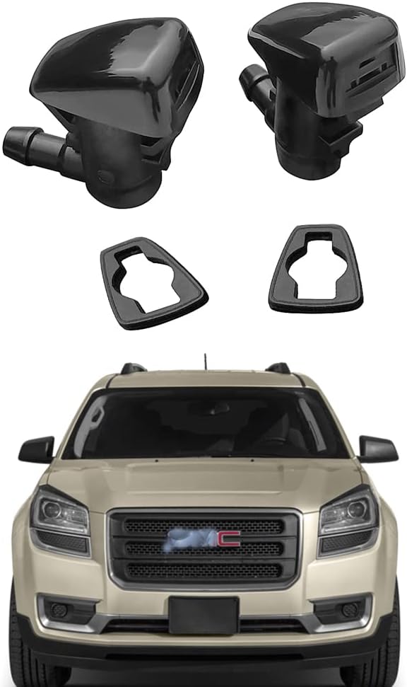 25823360 Premium Wiper Nozzles Fit for GMC Acadia 07-17, Traverse 09-17, Malibu 08-12, Enclave 08-17, SRX 10-16 Windshield Wiper Washer Fluid Jet Nozzle | Easy to Install | 2 Pack, Ref 15247800