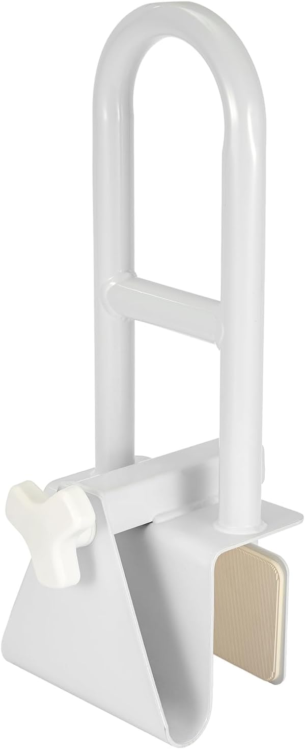 Bathtub Safety Handle for Elderly, Adjustable Mobility Bath Handle for Adults, Tool-Free Clamp-On Bathroom Grab Bar for Smooth Edge Bathtubs (≥8 cm), Supports up to 100 kg