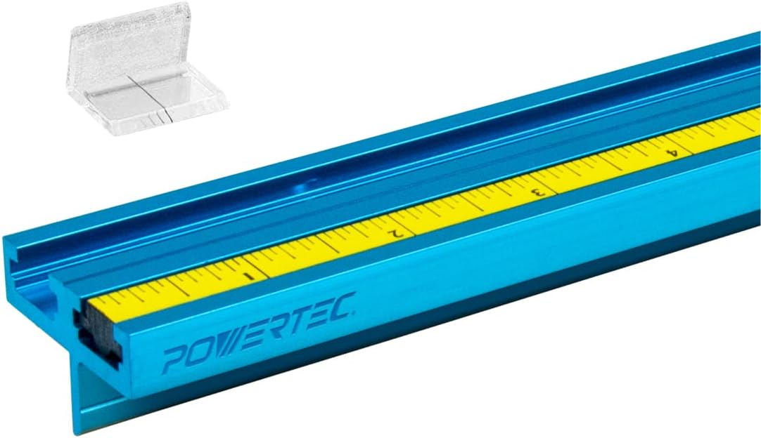 POWERTEC 71131V Double T-Track Fence Cap Kit, Right to Left Adhesive Tape Measure and Plastic Insert, 1 Set