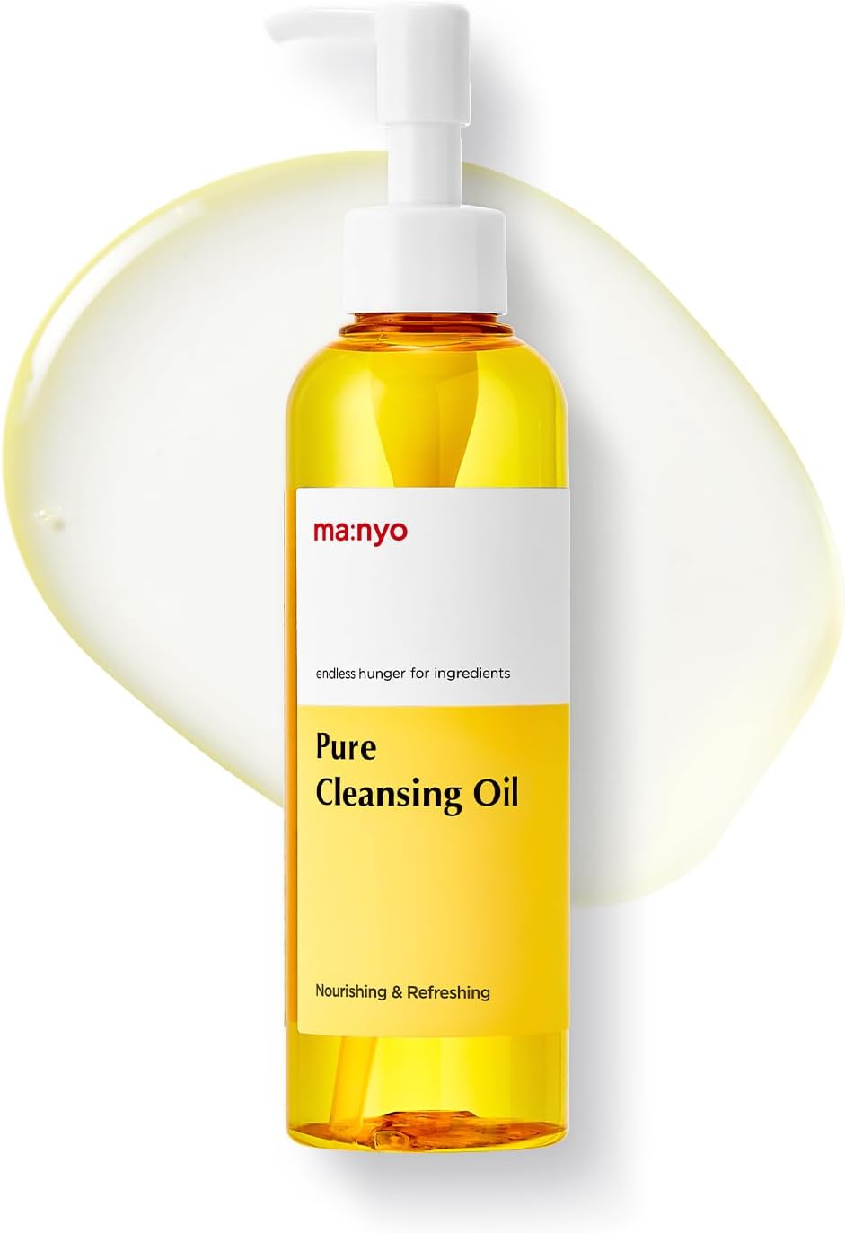 [ma:nyo] Pure Cleansing Oil (6.7 fl oz / 200ml) - Blackhead melting and gentle Daily Makeup removal for Sensitive skin with Argan Kenel Oil (Vitamin E), Nourishing skin and keep pH balance (Yellow)