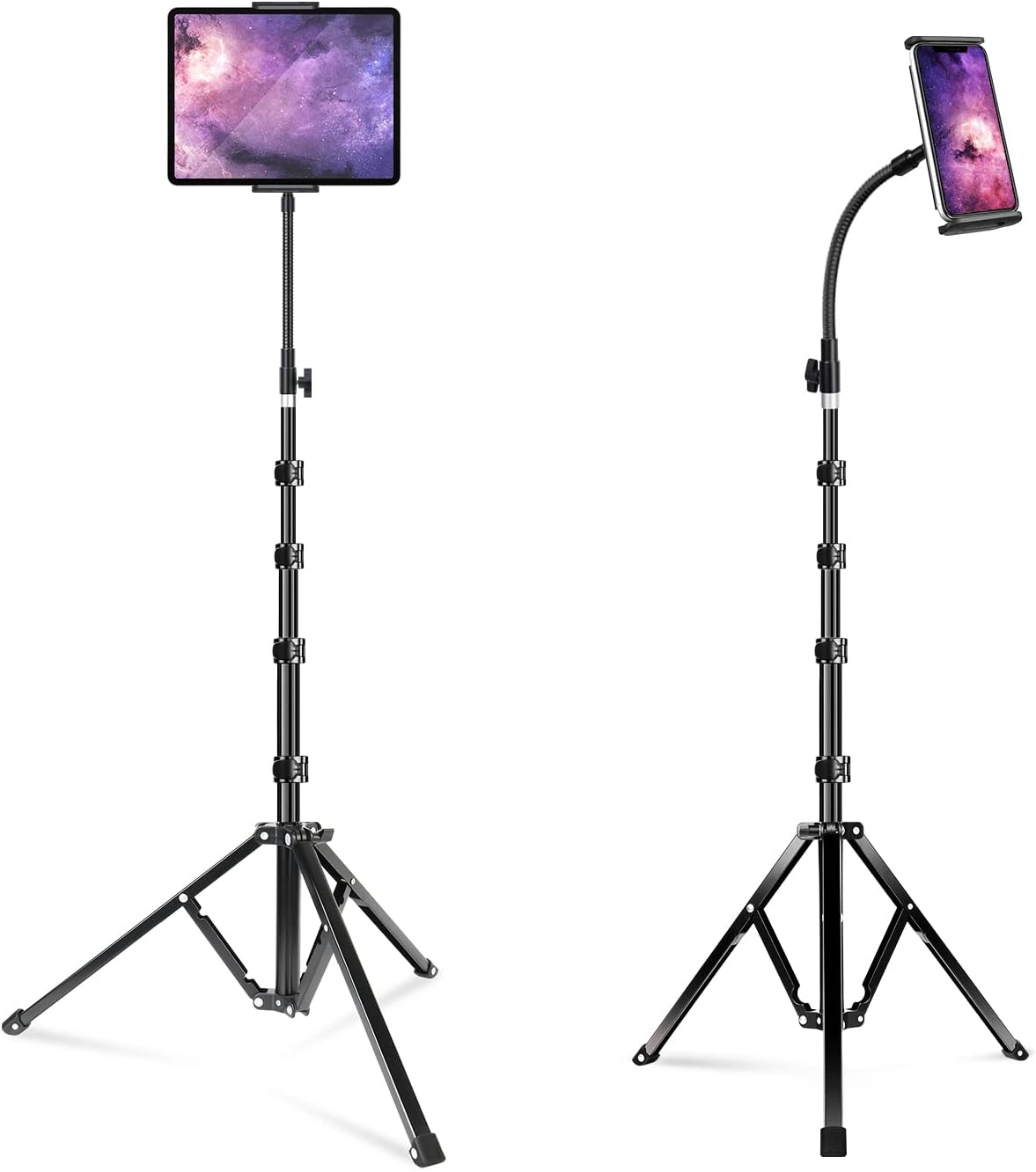 elitehood 72" Adjustable iPad Stand Floor, Heavy Duty iPad Tripod Stand, Floor Tablet Stand Holder for iPad Pro 12.9 Mini Air, iPhone and 4.7-13 inches Tablets and Cell Phones