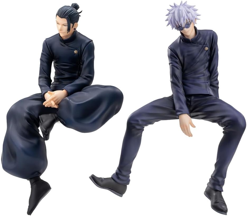 Anjinguang JJK Gojo Satoru Geto Suguru Figure Anime Action Figure Set 14 cm / 5.5 Inches Sitting Position Noodle Stopper Figures Model Home Ornament Statue PVC 2 Pieces