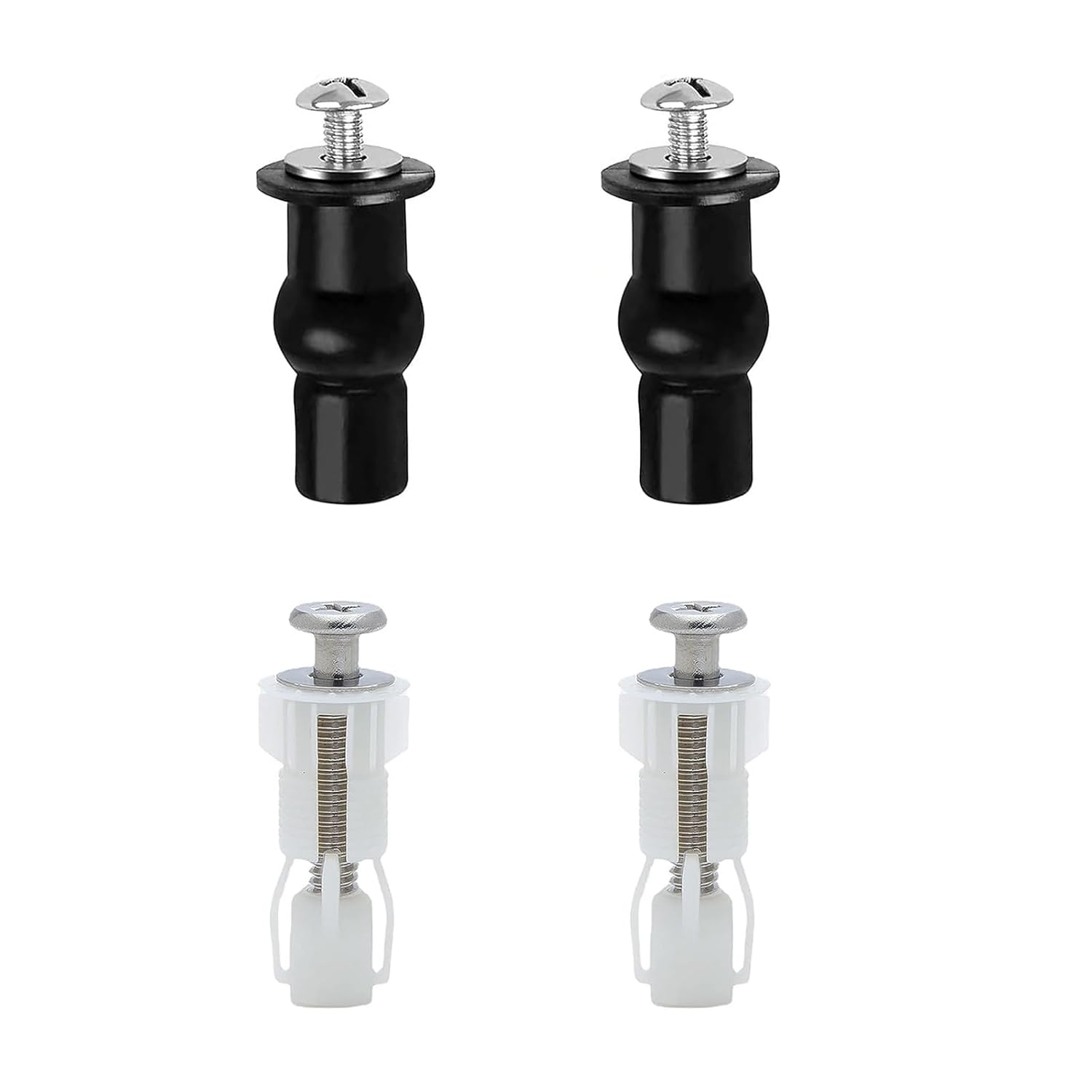4Pcs Toilet Seat Fittings Kit,Top Fixing Commode Covers Screws Fixings,Quick Replacement Screws,Universal Standard Bolts,Metal+Rubber+Nylon Material Quality Bolt,Closestool Flushing Lid Parts Fixtures