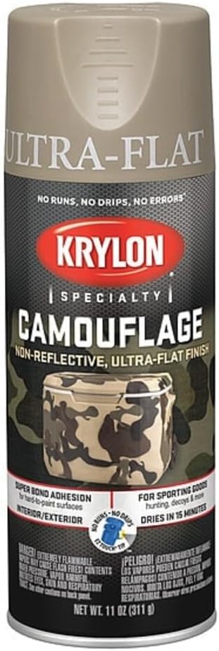 Krylon Camouflage 11 Oz. Ultra-Flat Spray Paint, Khaki - 1 Each