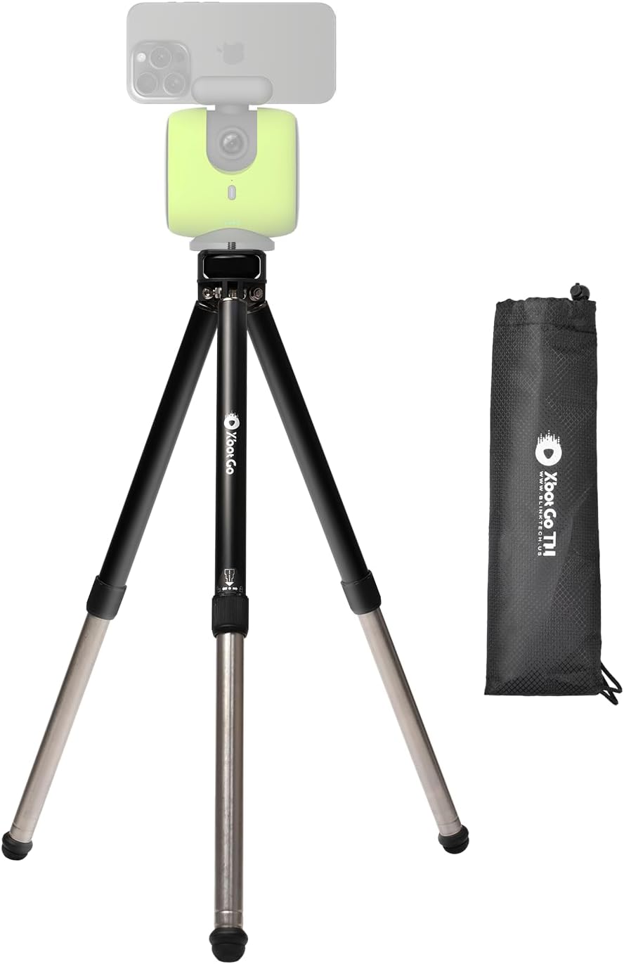 Update T1 Tripod, 3.77ft Height, 6.6lb Load Capacity, Lightweight Aluminum, Compatible with XbotGo Chameleon Sports Gimbal, Extra Quick-Release Mount, Easy Setup, Portable