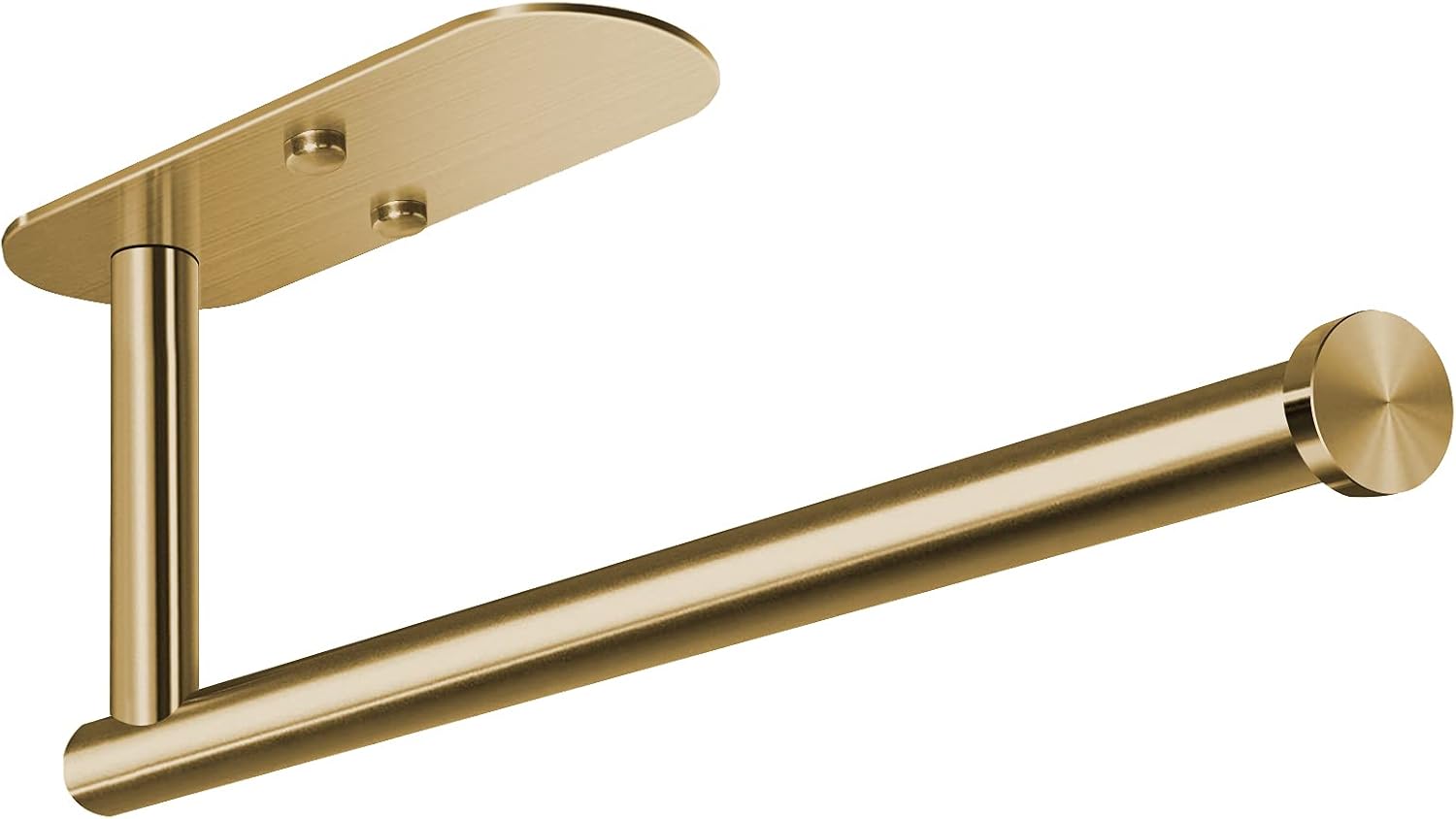 VAEHOLD Self Adhesive Paper Towel Holder Under Cabinet Mount, Wall Mounted Paper Towel Roll Holder for Kitchen, Bathroom, Wall - SUS304 Stainless Steel (Gold)