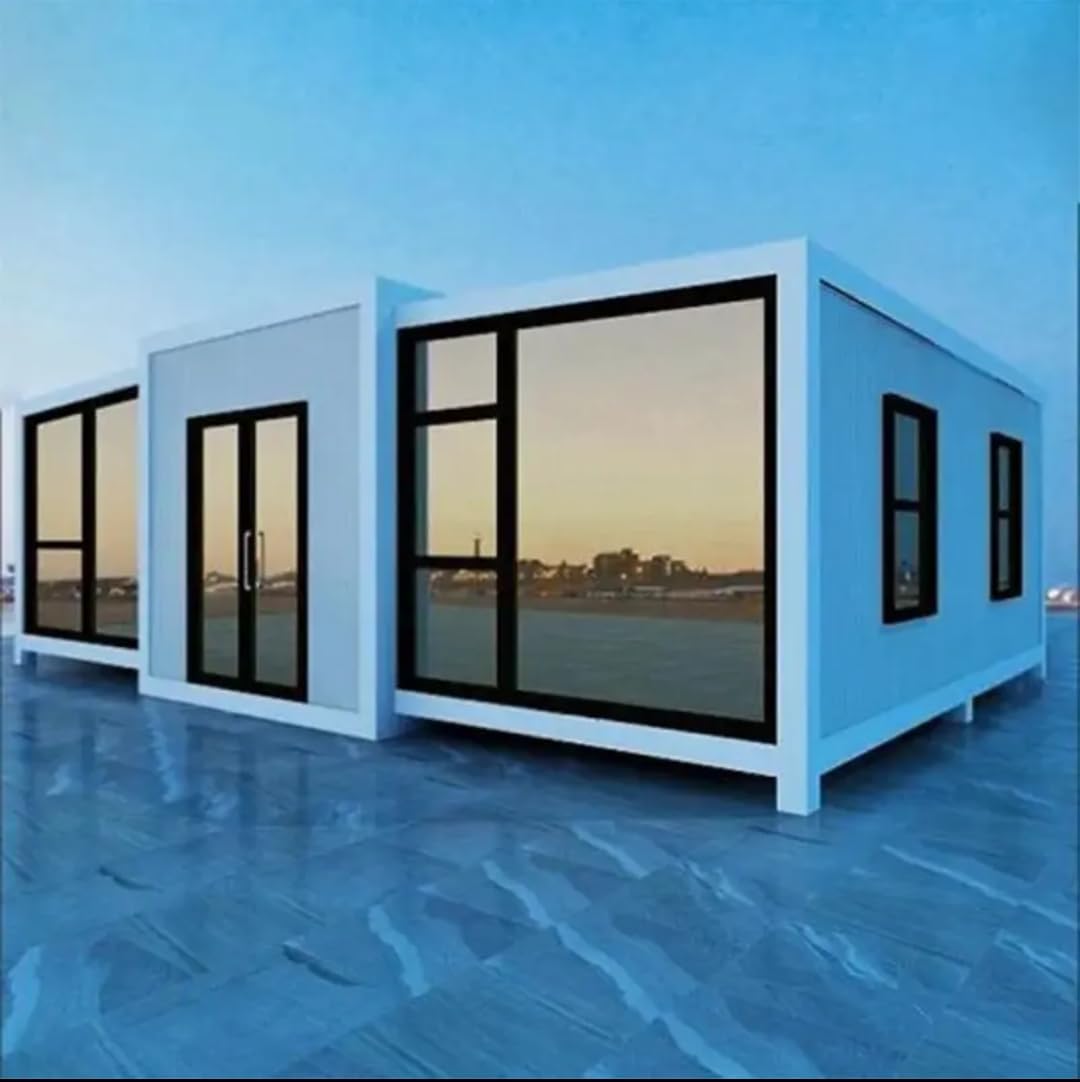 30ft House with Luxury Design, with 3 Bedroom, 1 Living Room, 1 Full Equiped Bathroom and Kitchen,Prefab Container House for Living, Foldable Mobile Home Easy Setup & Move.