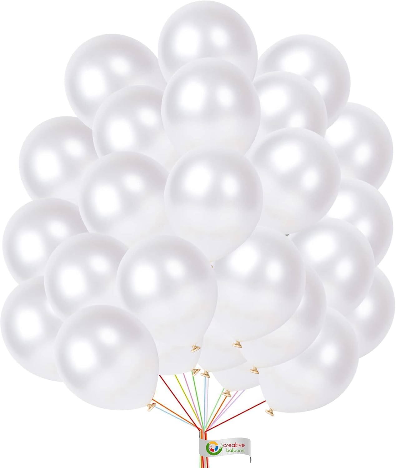 creative balloons White Pearl Metallic Balloons Pack of 50 Thick Latex 5 inch Small Balloon With 50 meter Ribbon Roll Quality Balloons for Birthday Party Wedding Celebration