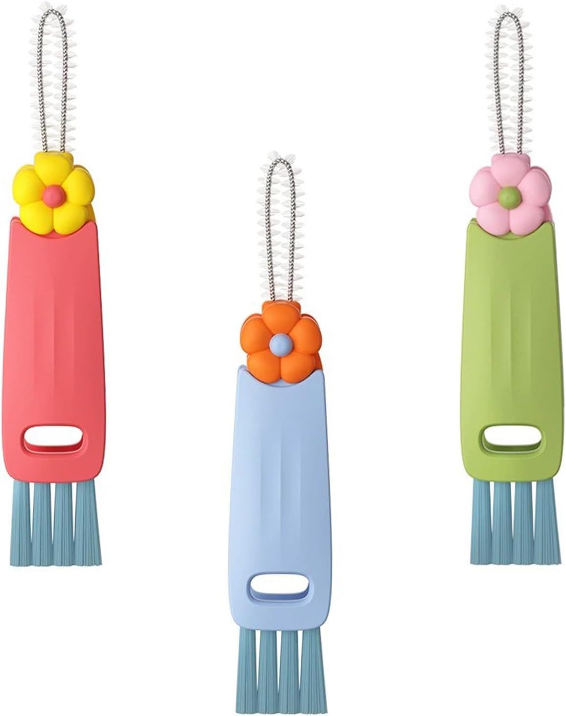 3 in 1 Cup Lid Cleaning Brush,2024 New Crevice Cleaning Brush for Bottle Gap Tight Spaces Cup,Rotatable Kitchen Cleaning Brush Gadgets Cup Lid Cleaner Cup Mouth Scrubber.(set of 3).