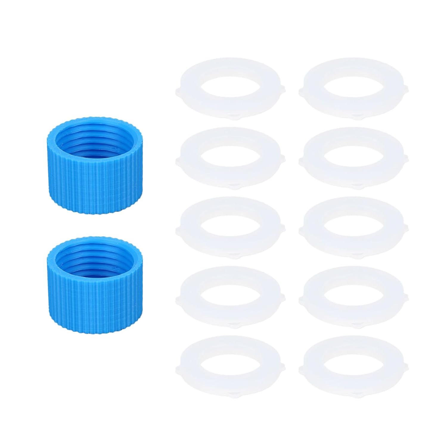 2pcs Water Filter Coupling Kit, Cleaning Coupler with 10 Cap Sealing Gasket Replacement Compatible with Sawyer Squeeze Filtration System & Standard Plastic Bottle for Hiking Camping Accessories