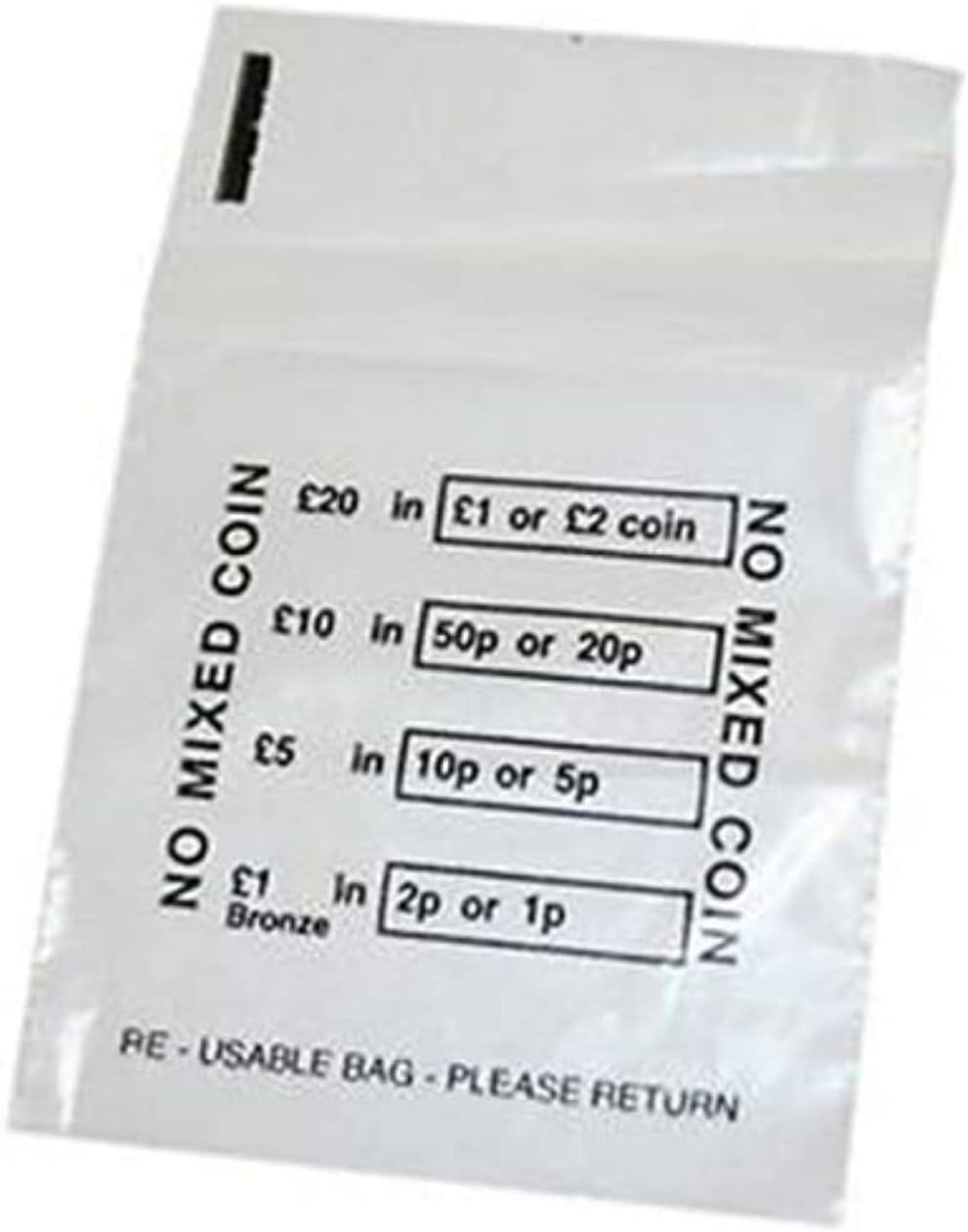 Angel Malone A Pack of Eco Friendly Coin Money Bank Bags Cash Handling Banking - UK Seller (100)
