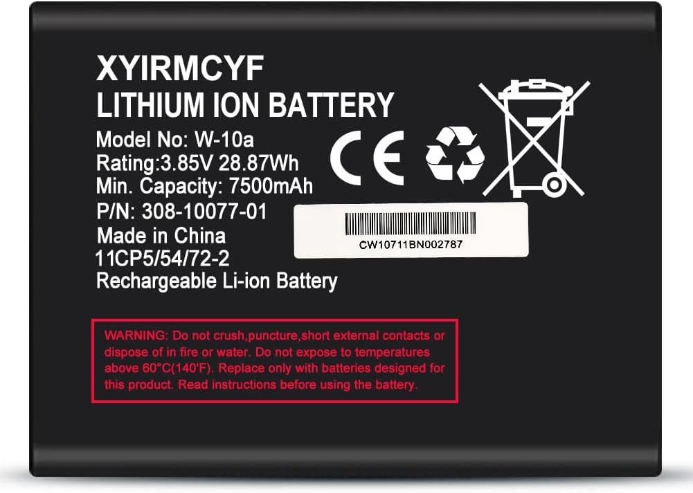 W-10a/W-10 Battery (2024 New Upgrade), 7500mAh High Capacity Battery for W-10a/ W-10 Netgear MR1100 AT&T Nighthawk M1 LTE Mobile Hotspot Router