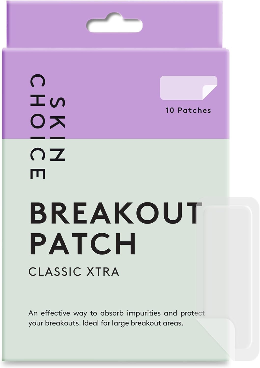SKIN CHOICE Large Spot Patches (Pack of 10) Breakout Pimple Patches, Hydrocolloid Patches, Acne Patch for Face, Neck, Forehead, Chin & Body, Mighty Spots Stickers, Vegan, Cruelty-Free