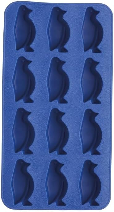 BarCraft KCBCICEPENG Silicone Ice Cube Tray with Novelty Penguin Moulds, Blue, 26 x 12cm