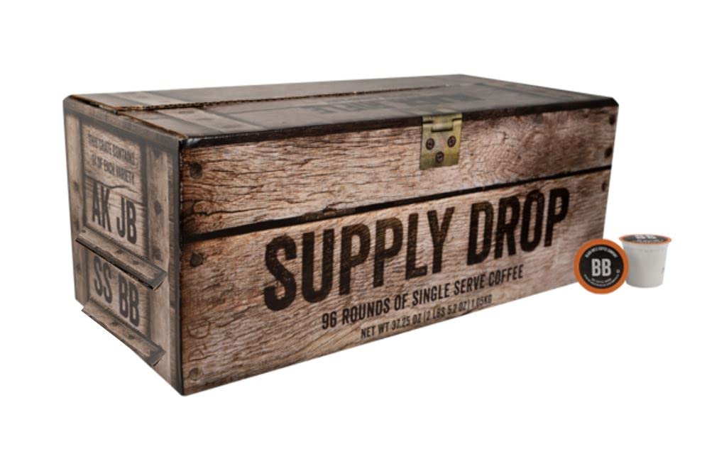 Black Rifle Coffee Company Supply Drop Variety Pack (96 Count of K Cups) - K Cups Coffee Variety Pack - Contains Silencer Smooth (Light), AK-47 (Medium), Just Black (Medium) & BeyondBlack (Dark Roast)