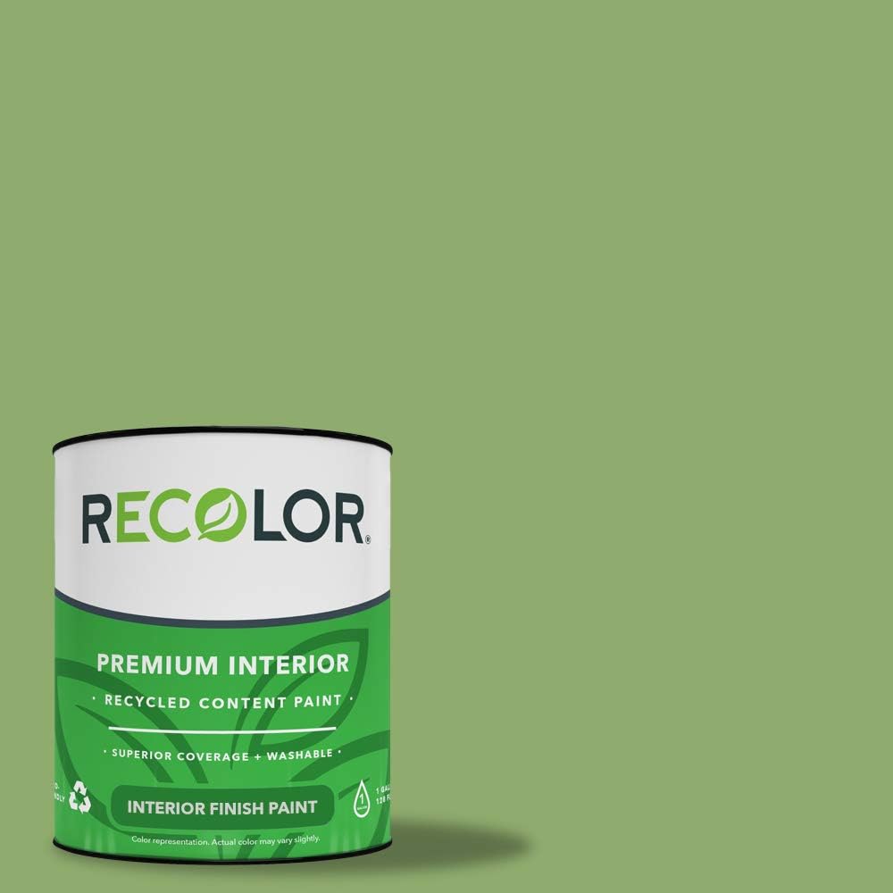 RECOLOR Eco-Friendly Interior Premium Latex Paint for Walls, Furniture and Rooms w/Eggshell Finish, 1 Gallon, Spring