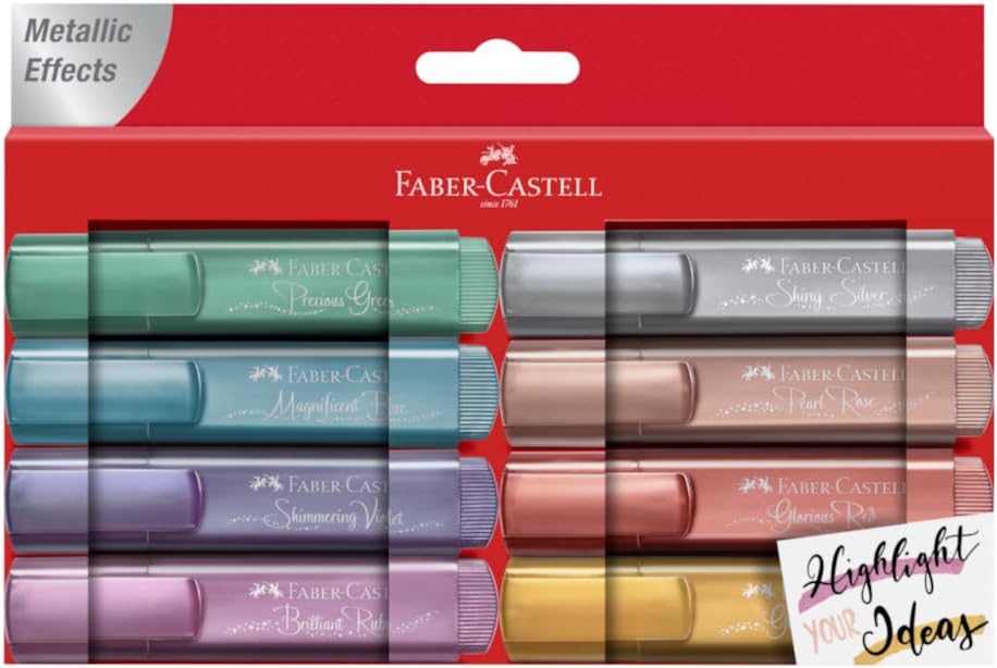 Faber-Castell 154689 - Highlighter TL 46 Metallic Pack of 8