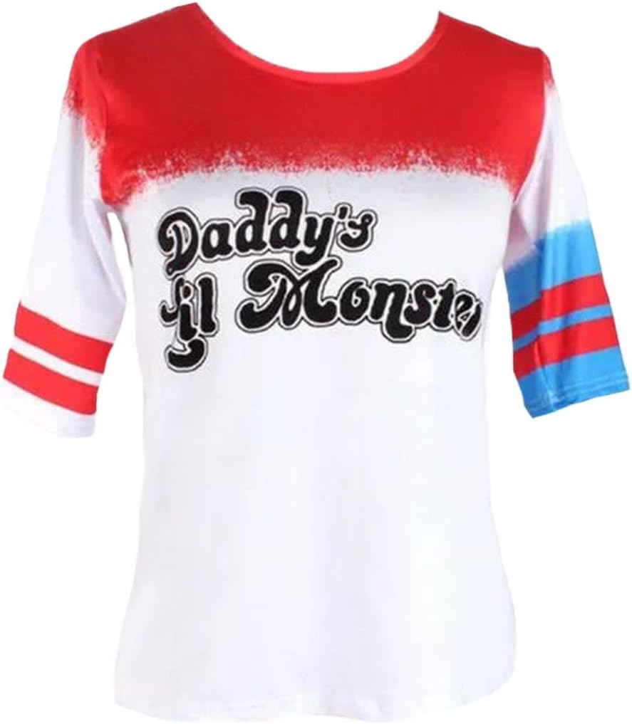 Hamishkane® Women and Kids Halloween Costumes, Cosplay Halloween Costumes for Kids and Women, Red Blue - Jackets, Knickers, Hotpants, Leggings, Daddy’s Little Monster T Shirt