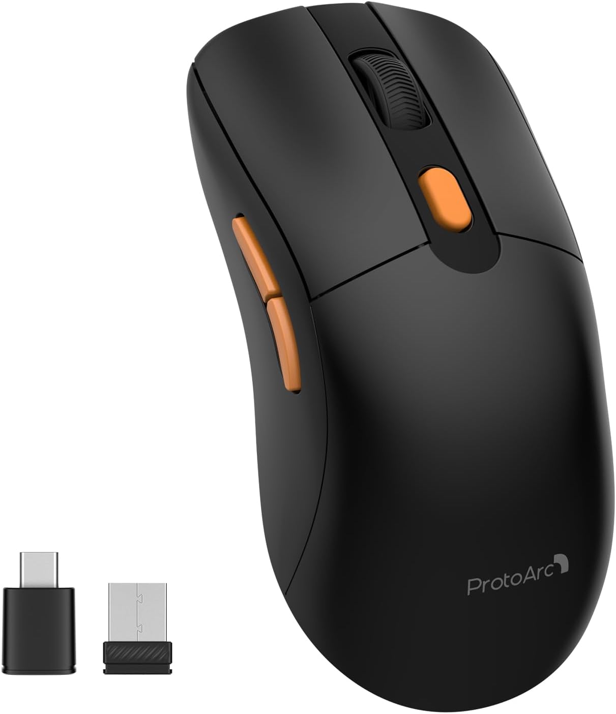 ProtoArc USB C Mouse, Rechargeable Wireless Mouse - EM15 Type C Wireless Mouse Jiggler Dual Mode Mouse Mover Undetectable Keeps Computer Awake for Laptop, MacBook, PC, ipad-Black