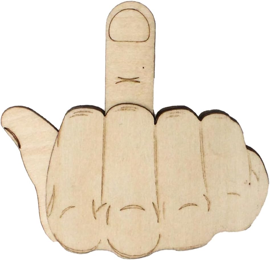 Automatic Middle Finger Brooch Funny Wooden Flip Off Finger Thumbs Up Pin Decoration for Clothes Bag Novelty Gag Gift for Friends Coworkers Birthday Holiday (Automatic Fingers)