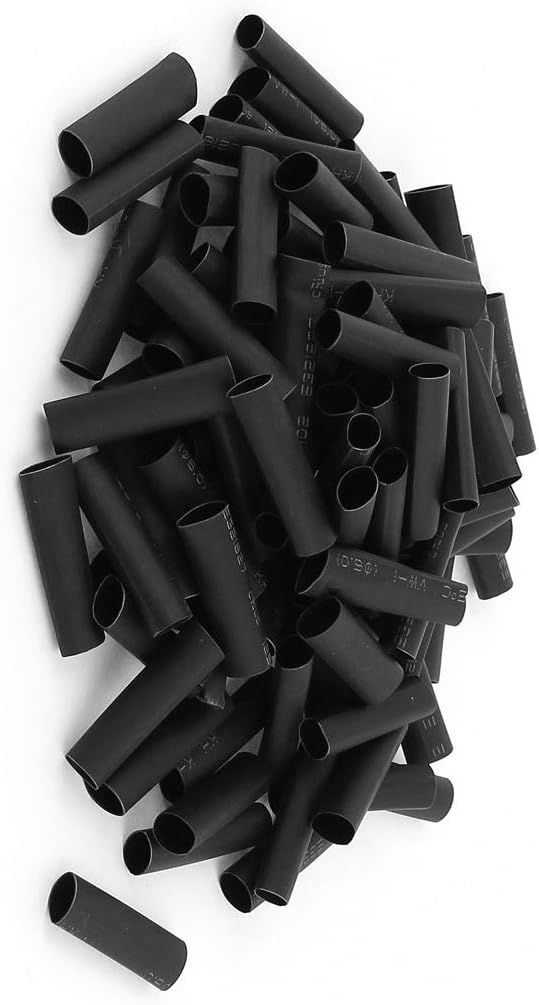 100pcs Wrap Hydraulics, Pneumatics & Plumbing Wire Black 6mm Dia Heat Shrink Tube Cable Push-in Plugs Sleeving 2:1