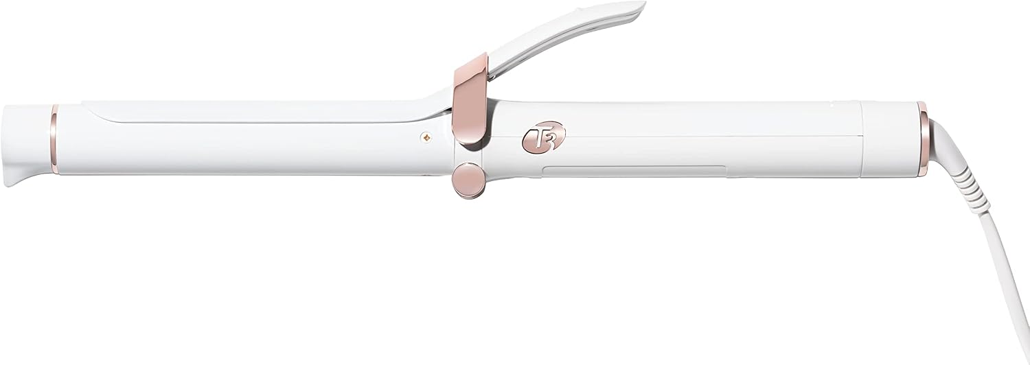 T3 SinglePass Curl Professional Curling Iron Custom Blend Ceramic Long Barrel Curling and Wave Iron with Adjustable Heat Settings for Shiny Smooth Curls and Waves