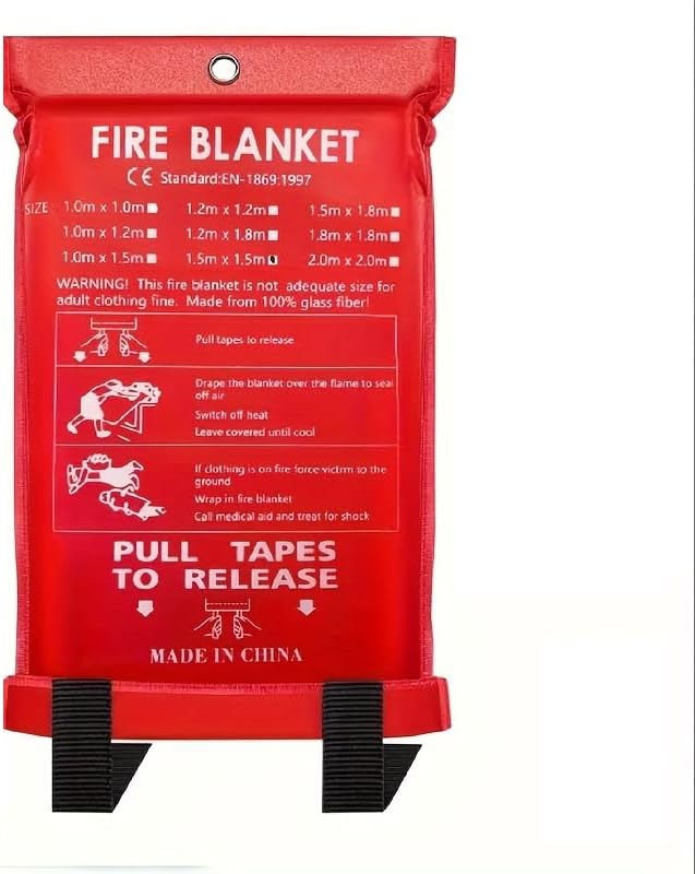 Gesanghua 1pc Emergency Blanket Fireproof Blanket, Flame Retardant, Home, Kitchen, School, Barbecue, car, Office, Warehouse fire Safety, Fiberglass Material