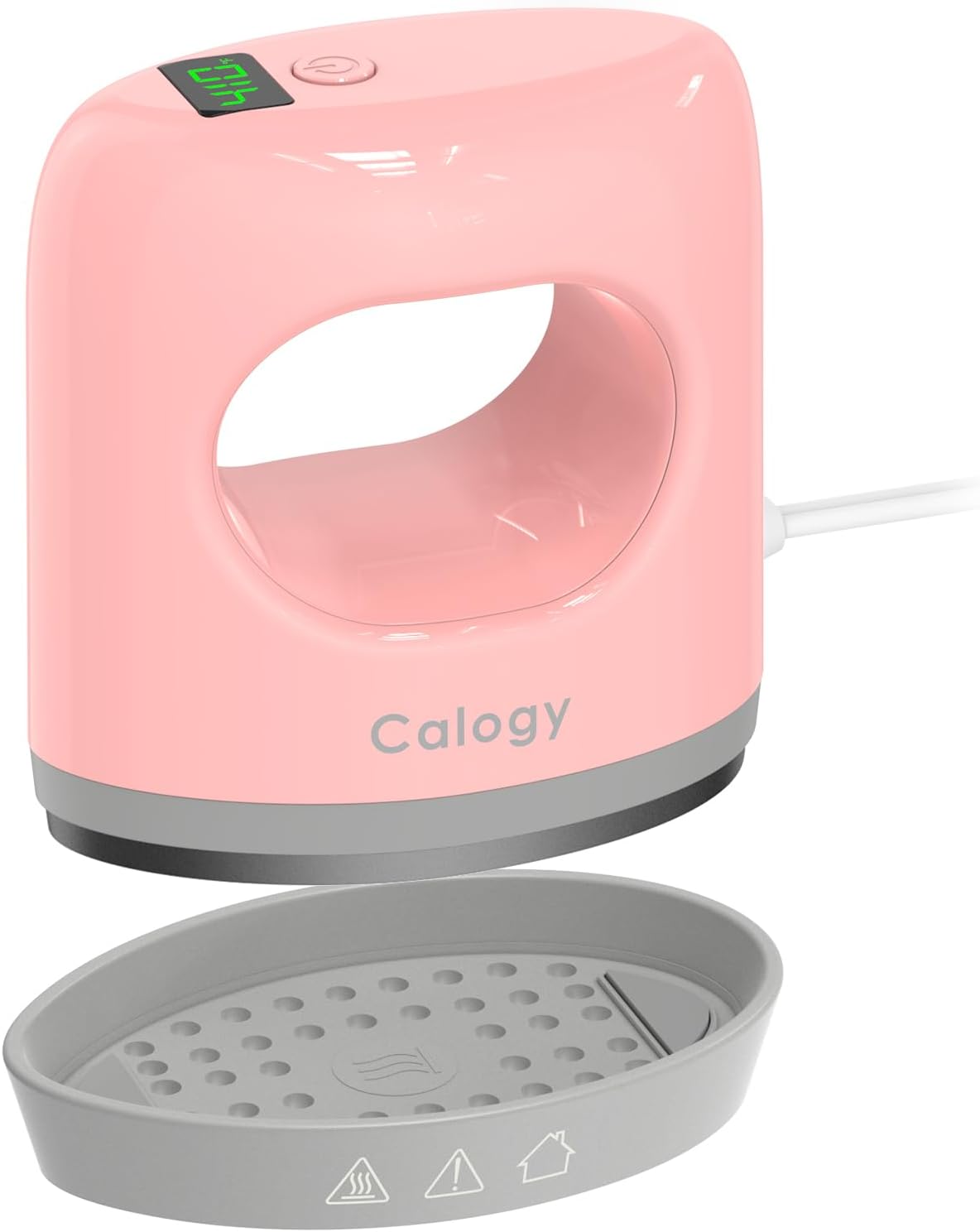 Calogy Super Mini Heat Press Machine, Max 410℉ & 4 Heating Setting with LED Display, Mini Iron for Crafting with Precision Tip, Easy for Small Objects Like Shoes, Stuffed Animals, Hats (Pink)
