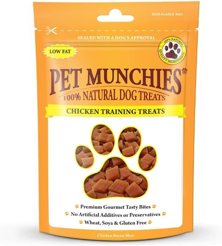 Pet Munchies Chicken Dog Training Treats, Grain Free Tasty Bites with Natural Real Meat, Low in Fat 50g