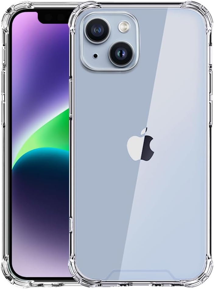DEREAFF Clear Case for iPhone 14 (6.1-Inch), 14 Clear Case Slim Hard PC Back & Soft TPU Shockproof Anti-Scratch Phone Bumper Cover for iPhone 14, Clear