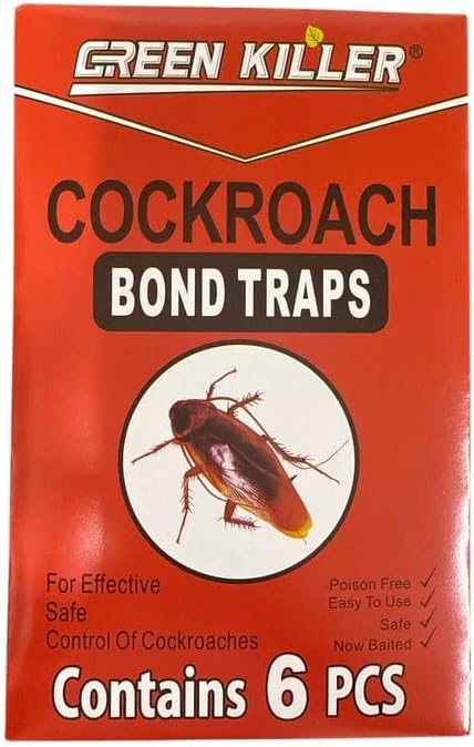 Cockroach Bond – 6‑Pack Reusable Non-Toxic Cockroach Traps for Homes, Kitchens & Bathrooms – Glue-Free Spring Traps