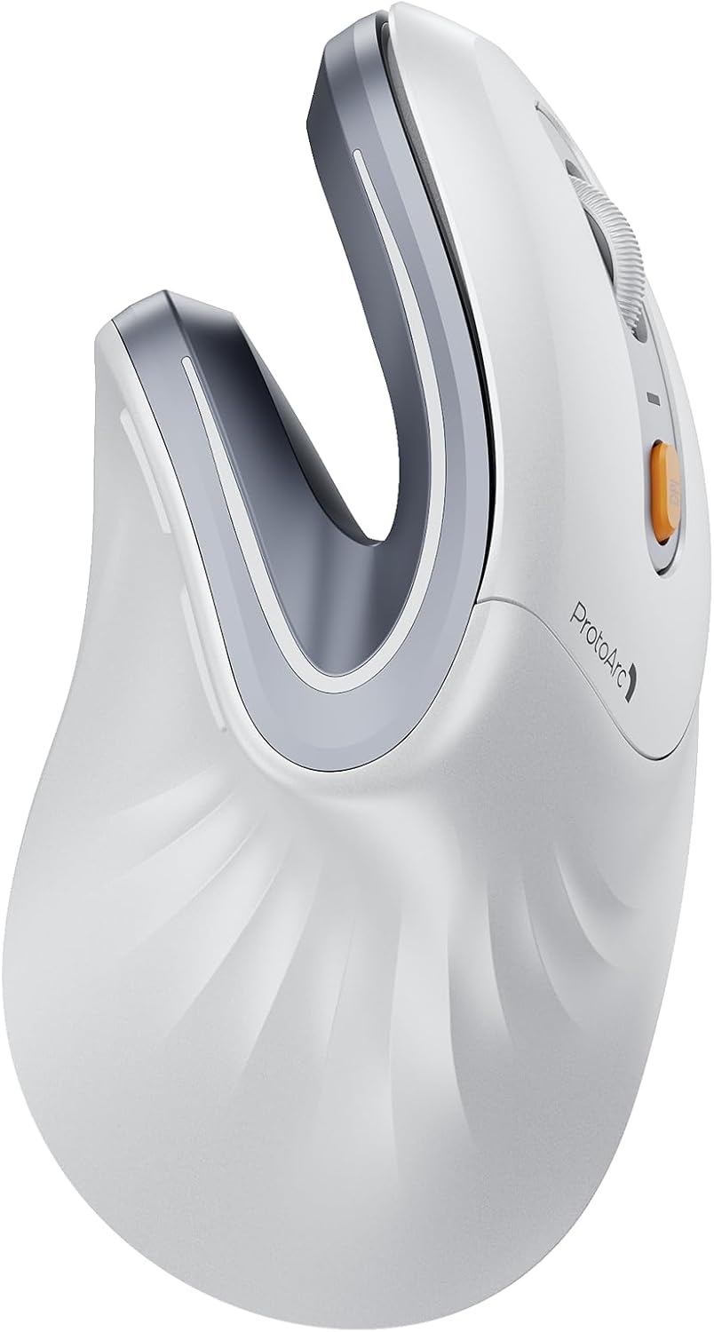 ProtoArc EM11 NL Wireless Ergonomic Vertical Mouse, White