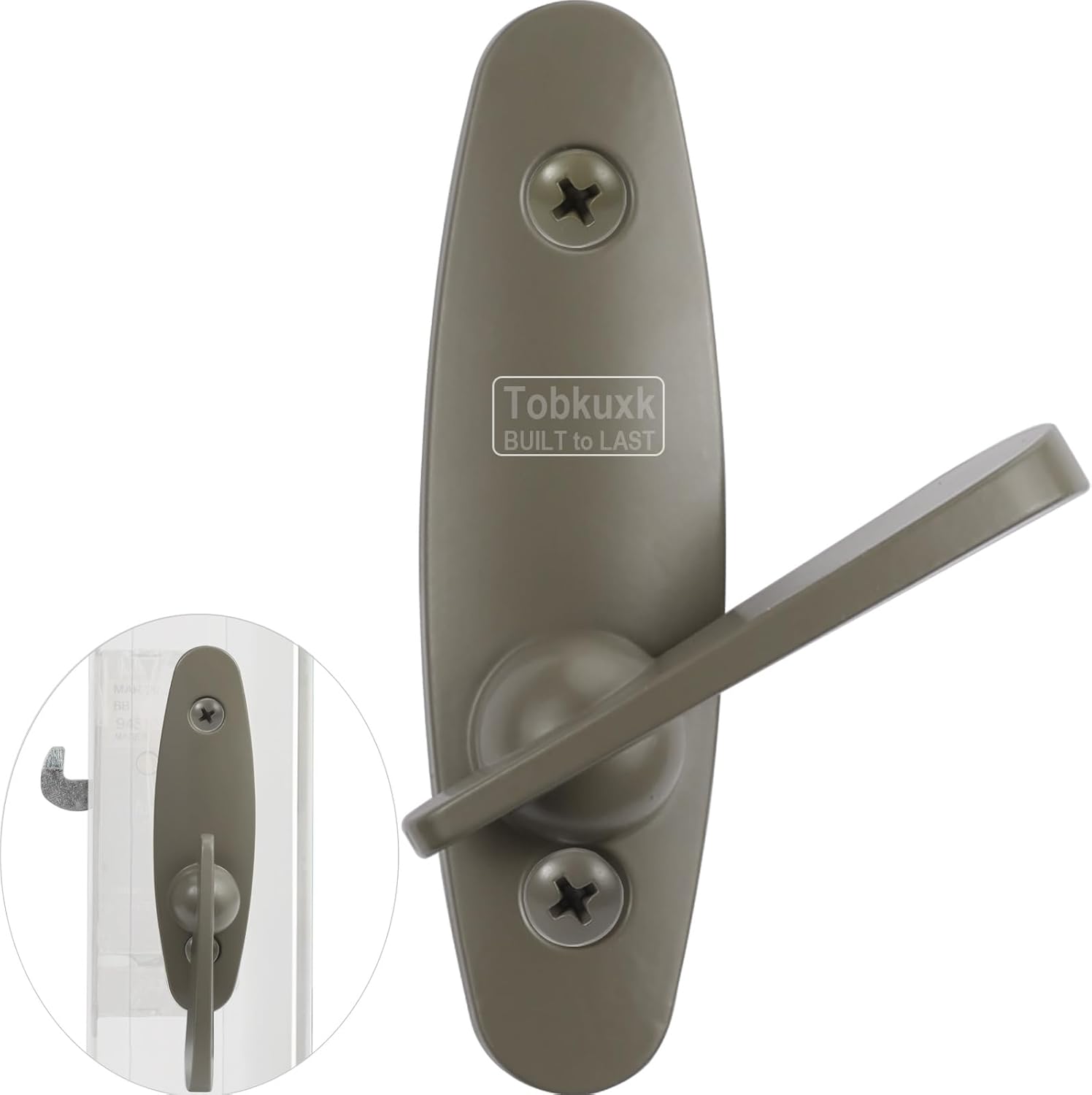 Thumb Latch for Andersen Sliding Door Lock Replacement, Heavy-Duty Zinc Alloy Gliding Door Lock Replacement Parts, Tribeca Style, w/Color-Matched Screws, Stone