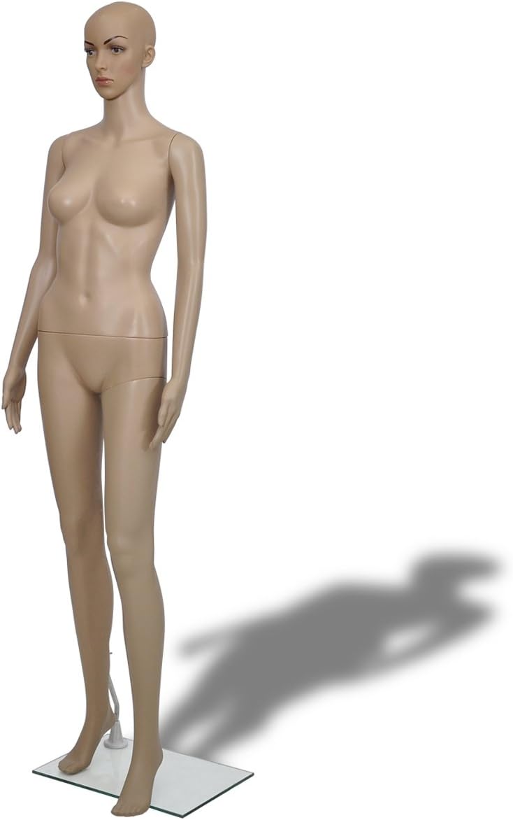 vidaXL Female Mannequin Body, 175 cm, Full Body Display, Beige, 360 Degree Rotatable, Ideal for Clothing Display and Shop Window Presentation, Beige