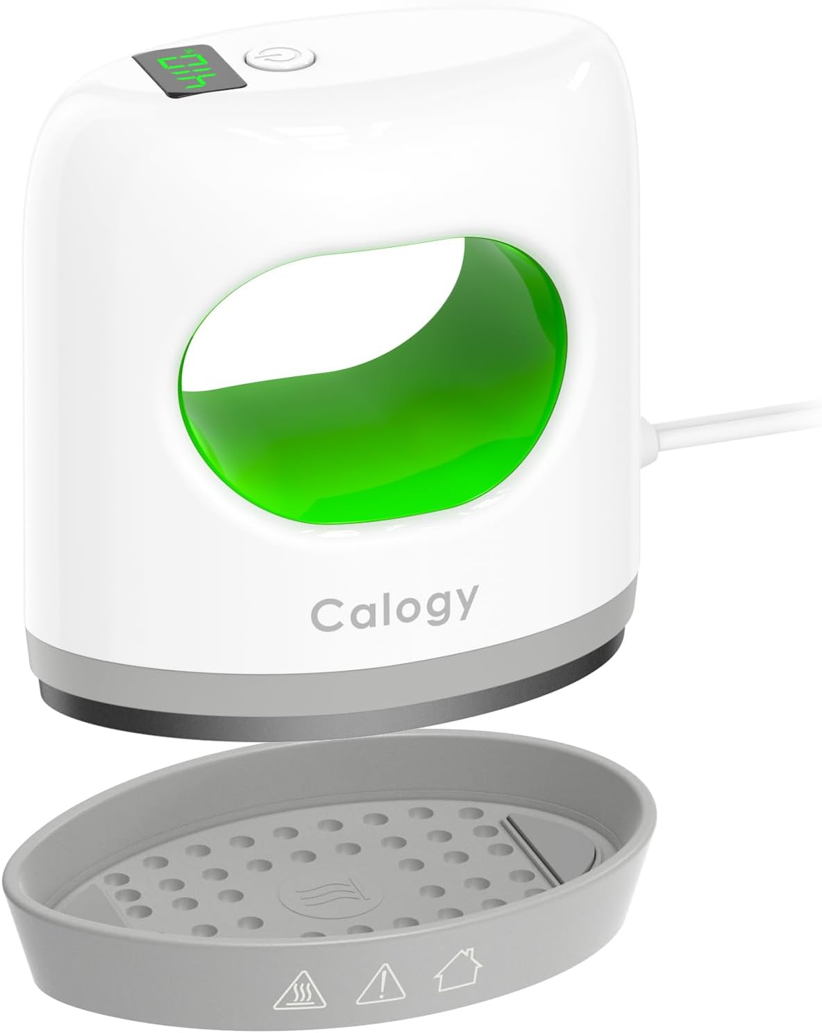 Calogy Super Mini Heat Press Machine, Max 410℉ & 4 Heating Setting with LED Display, Mini Iron for Crafting with Precision Tip, Easy for Small Objects Like Shoes, Stuffed Animals, Hats (White Green)