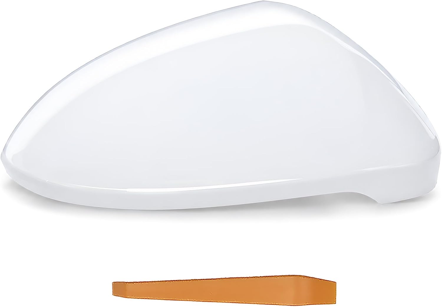 Mirror Cover Compatible with 2015-2021 VW Golf MK7, Right White | Compatible with Golf/GTI/Golf R signal mirrors; Passenger Right, Gloss White upper cap. Replacement shell, not overlay.