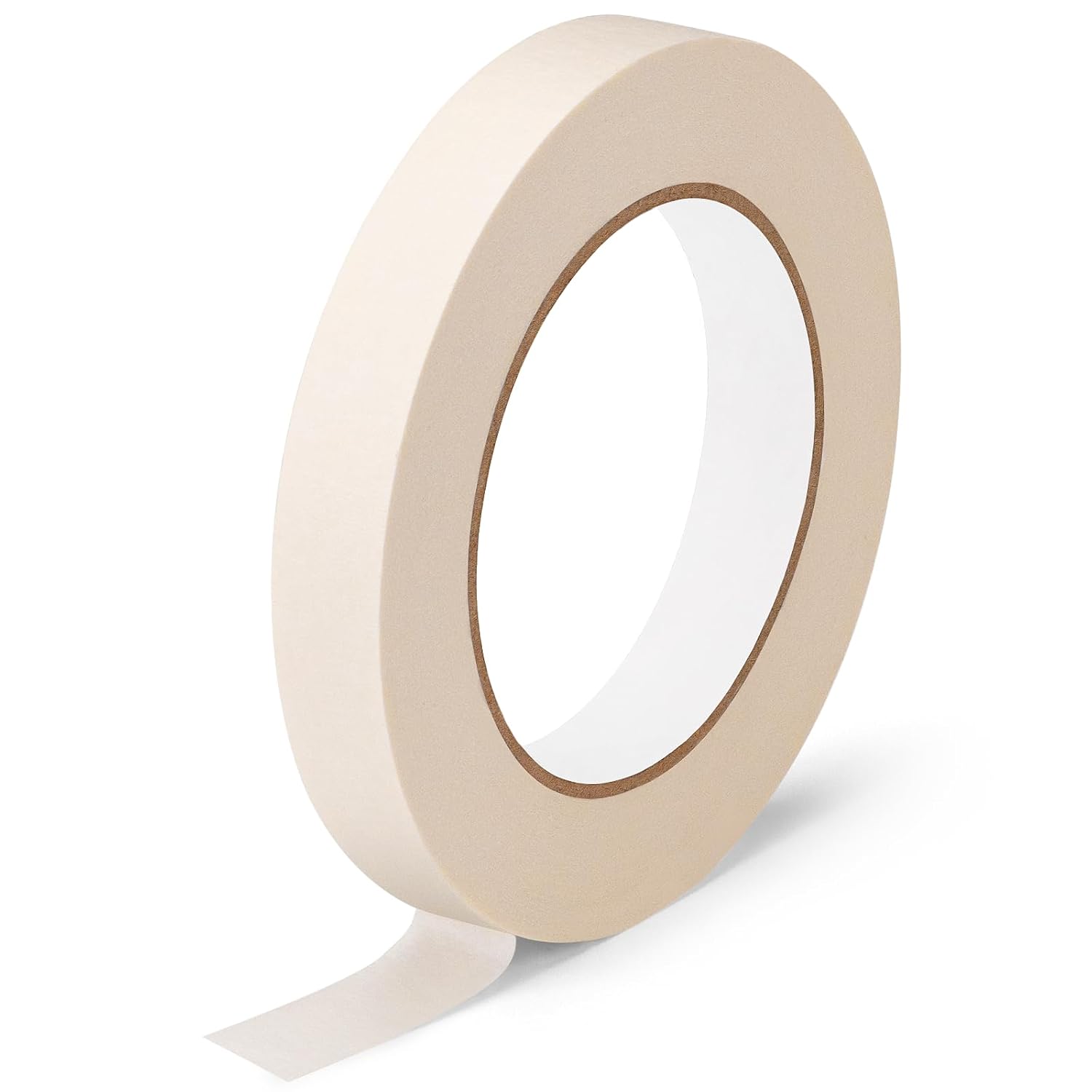 KICNIC White Masking Tape 1 Pack, General Purpose Painters Tape 0.7inch x 60yard, Beige Crepe Paper Tape for Painting, Labeling, Packing, Craft, Art